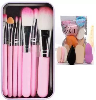 D.B.Z. Makeup hellokitty brush set of 7 with Sponge puff blender Set of 6