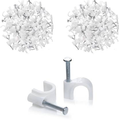 TruTool 6 mmHardware Circle unbreakable PVC Cable Clip with Nails Plastic Cable Wraptor Cable Tie