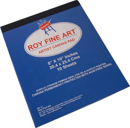 KABEER ART Canvas Pad 8X10 Acrylic Fine Grain Canvas Pad (Set of 10)
