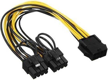 Paruht Power Sharing Cable 0.2 m 8 Pin Female to Male 2 Port(6+2) Pin PCI-Express 8pin to Dual 8 pin Splitter