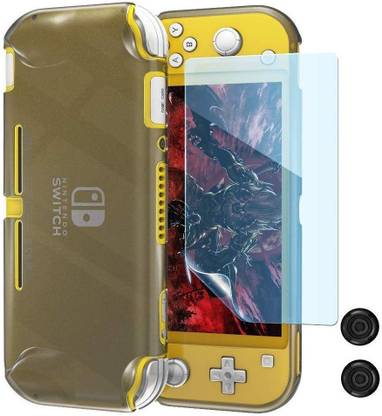 TMG 3 in 1 OIVO Clear TPU Cover Case for Nintendo Switch Lite,Clear Protective Cover Case, with TPE Soft Screen Protector-Black  Gaming Accessory Kit