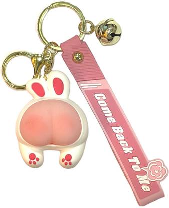 gtrp Cute Cat Butt Animal Soft White Key Chain Key Chain