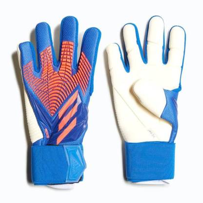 ADIDAS Unisex-Youth Pro Predator Glove Hi-Res Blue/Turbo/White 4 Goalkeeping Gloves