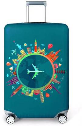 ONVO World Map Reusable Protective Slip-On Suitcase Cover Luggage Cover