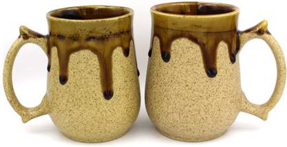 POTZO Brown Chocolate Flow Barrel Beer & Milk Ceramic Beer Mug