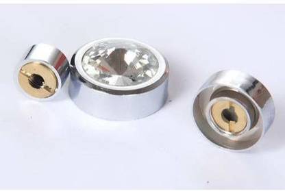 Protex Nut & Bolt Set Aluminium Round Diamond Mirror Cap pack of 10 pcs, Chrome-25mm)
