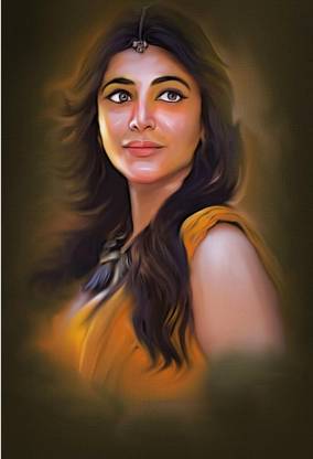 Poster Shruti Hasan Digital Art (Wall Poster, 300GSM Matt, 13x19 Inches, Rolled, Multicolor) Fine Art Print