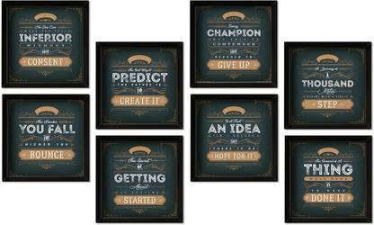 Framed Poster Set of 8 Perfect for home décor size (10 x 10 ) Inch10 Paper Print
