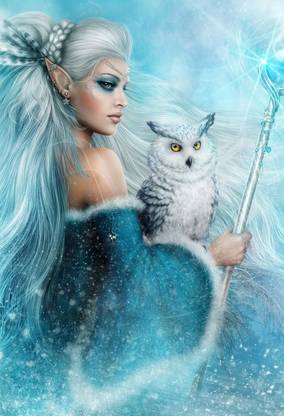 Poster Fantasy Girl (Large Poster, 300GSM Matt, 36x24 Inches, Rolled, Multicolor) Fine Art Print