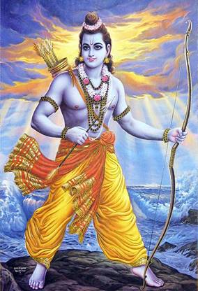 Poster Jai Shree Ram (Large Poster, 300GSM Matt, 36x24 Inches, Rolled, Multicolor) Fine Art Print