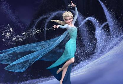 Poster Frozen Elsa Large Poster (36 X 24 Inch, Multicolour) Fine Art Print