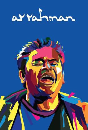 Wall Poster A R Rahman Photo Art (Wall Wall Poster , 300GSM Matt, 13x19 Inches, Rolled, Multicolor) Fine Art Print