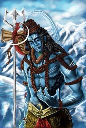 AR Facility Store Devon Ke Dev Mahadev Wall Sticker Mullticolor 30cm X 45cm Pack of 1