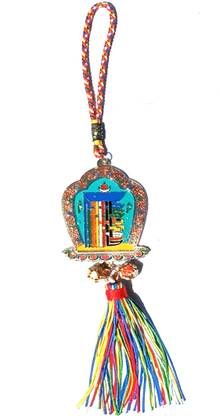 AIR9999 Tibetan Buddhism Kaalchakra Gau Lama Chakra Metal Hanging Amulet For Can & Home Decorative Showpiece  -  30 cm