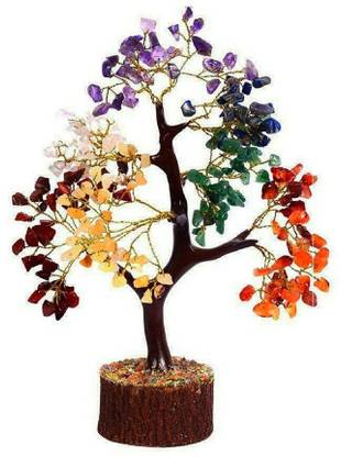 Galox 7 Seven Chakra Crystal Gemstone 300 Stones Tree For Gifts Decorative Showpiece Decorative Showpiece  -  5 cm