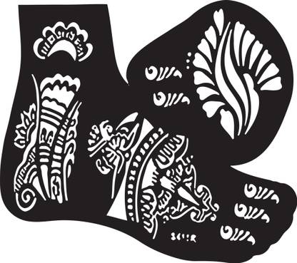 IVANA'S (Leg Design) Mehndi Design Stencils for LEG, Both Leg set of 2 Pcs | Henna Tattoo stencil for Women, Girls and kids | Easy to use in just 4 steps | Mehandi Sticker |LG-15 Stencil