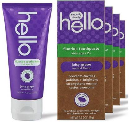 HELLO Kids Juicy Grape Fluoride Toothpaste Toothpaste