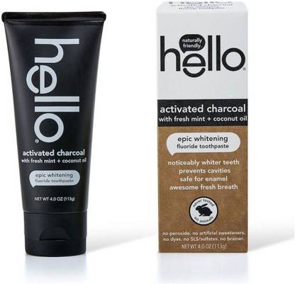 HELLO Activated Charcoal Whitening Fluoride Toothpaste Toothpaste