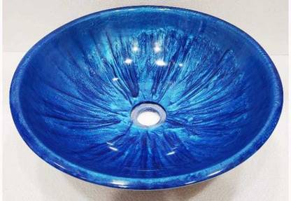 ASHA Table Top Resin Wash Basin 14x14 Inch (Blue) Table Top Basin