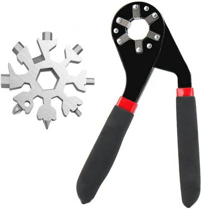 Mungat Tools 8 Inch Bionic Adjustable Wrench | 14 Wrenches in 1 18-in-1 Incredible Tool & Snowflake Screwdriver Tactical Tool (Combo pack) Double Sided Bionic Wrench