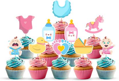 ZYOZI Baby Shower CupCake Topper 10PCS Baby Shower Party Supplies Cupcake Decorations Cupcake Topper