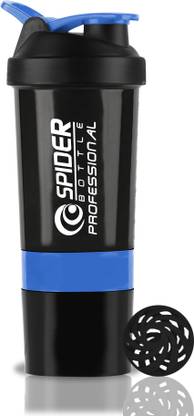Pack of 1 Gym Shaker Bottle with Storage Compartment and Blender Ball|Protein Shaker 500 ml Shaker Plastic