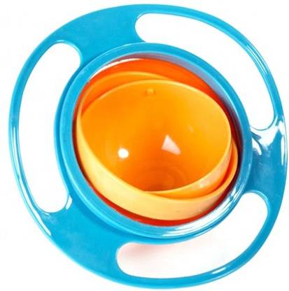 Mopslik Plastic Cereal Bowl Auto Balance Anti Spill Gyro Boll Baby Kids Feeding Bowl