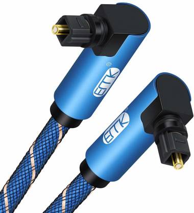 Emk Fiber Optical Cable 1 m Digital Toslink Cable Dual 90 Degree Adjustable Right Angled Optical Audio Cable