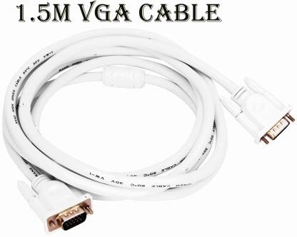 POZUB VGA Cable 1.5 m High speed Flexible CPU To Monitor VGA Cable For Tv,Computer,Laptop TV-out Cable