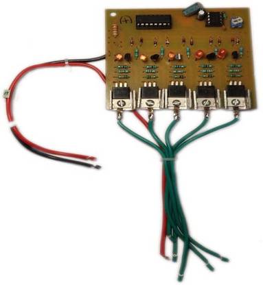 MAHALUXMI 5 Channel LED Chaser Circuit Board 12 Volt DC Input 12 Volt DC Output Electronic Components Electronic Hobby Kit