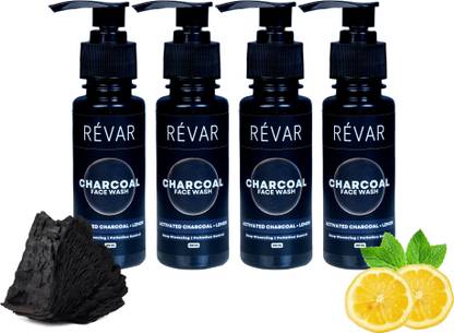 Revar Activated Charcoal With Lemon Deep Cleansing & Pollution Control  Face Wash