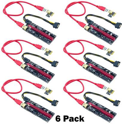 Tobo VER009S GPU Riser Express 16X Dual 6PIN USB 3.0 Cable 6 pack 3.5 inch Riser card GPU Riser Adapter PCI Extender Riser Version 009s Card Adapter