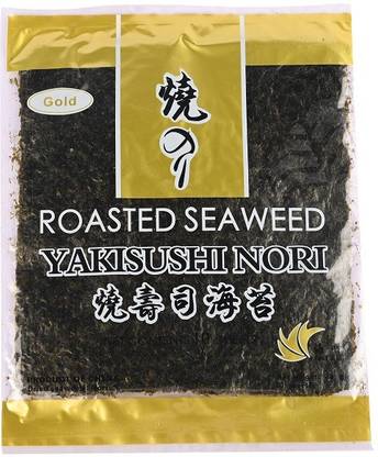 Gold Yaki Sushi Nori Roasted Seaweed Sheets, (50 Sheets)