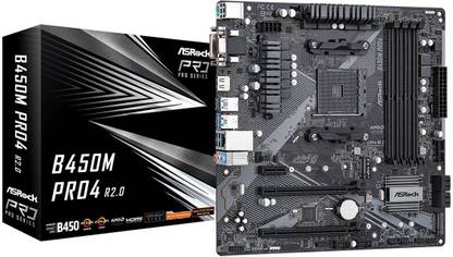 ASRock B450M Pro4 AM4Socket Micro-ATX AMD B450 Chipset DDR4 Motherboard for Desktop
