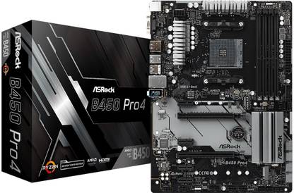 ASRock B450 Pro4 AM4Socket ATX AMD B450 Chipset DDR4 Motherboard for Desktop