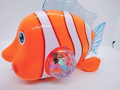 Urban Creation Nemo Fish Orange Colour Moving Rotating Light and Sound Toys for Kids