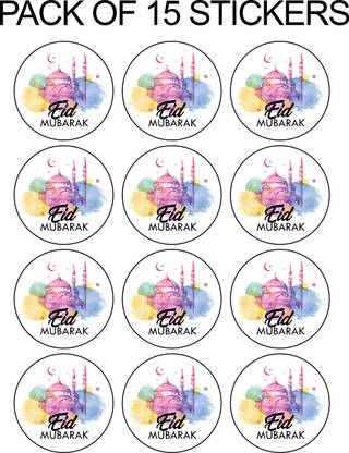 D2C D2C Eid Mubarak Stickers, Ideal for Gift Wrapping, Greeting Card, , Gifts Self Adhesive Paper Label