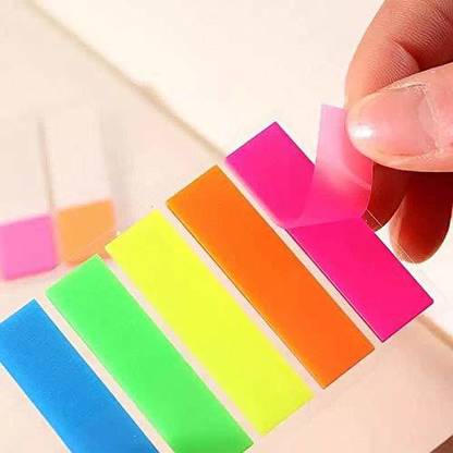 Gossar Page Marker, Sticky notes, sticky flag, index tabs(pack of 4) 500 Sheets Rectangle (125 sheets each pack), 5 Colors