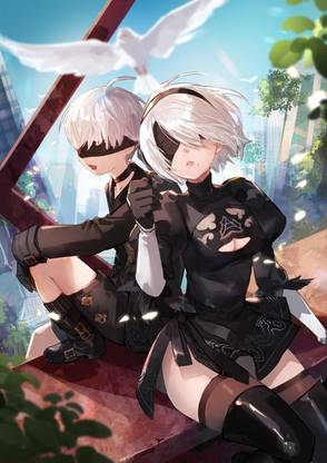 Nier Nier Automata Yorha No Type B Yorha No Type S Nima Matte Finish Poster Paper Print
