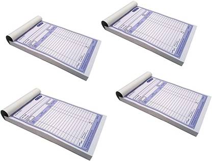 Kshivi A5 Size Bill Book 200 Pages (100 Printed and 100 Plain) 4 Bill Book 1-Part Bill Book