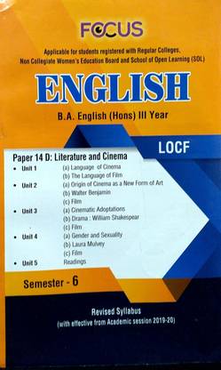 Focus Delhi University BA Hons 3rd Year English (Literature And Cinema) Guide Applicable SOL & Regular & NCWEB Based On CBCS