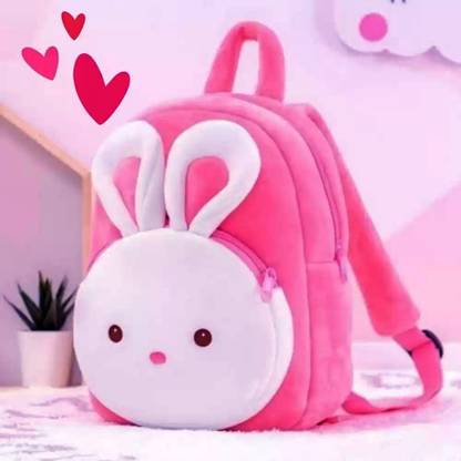 Sarika Toys Kid's School Backpack Fabric Rabbit Cartoons Soft Toy Bag Backpack Plush Bag Waterproof School Bag