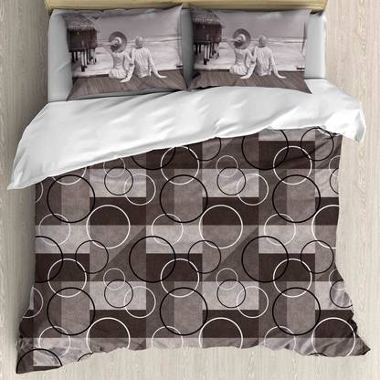 SRIJEE DECORS Cotton King Flat 250 TC Abstract Bedsheet