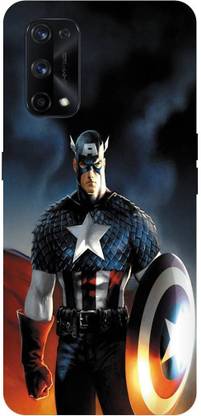 Bluvver Back Cover for Realme X7 Pro, RMX2121, Printed Caption America Back Cover