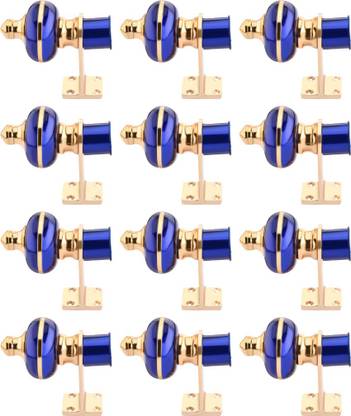 Sun Shield Blue, Gold Curtain Hooks Metal