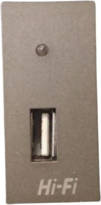HI-FI 30039 Grey USB Charger With Indicator 2 A Single Pin Socket