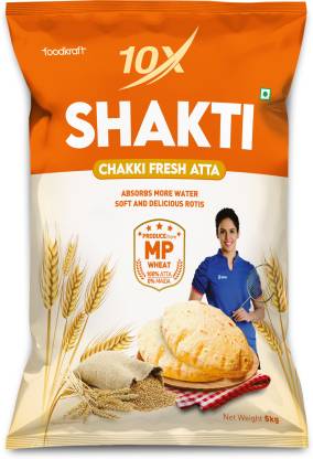 10x Shakti Chakki Fresh Atta, 5Kg