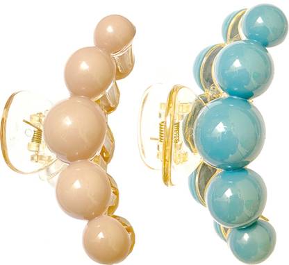 AITIN Korean big beads hair claw clip clutcher for owmen pack of 2 multicolor Hair Claw