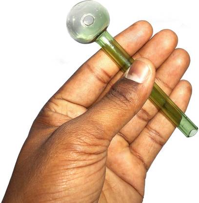 Hookah palace 4 inch Glass Oil Burner Pipe Green Borosilicate Glass Inside Fitting Hookah Mouth Tip