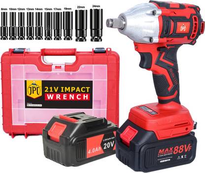 JPT COMBO 21V CORDLESS IMPACT WRENCH WITH 2 BATTRIES & 10PCS DEEP IMPACT SOCKETS FOR Cordless Impact Wrench